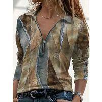 Kadın Uzun Kollu önden Fermuarlı Iki Iplik Bluz