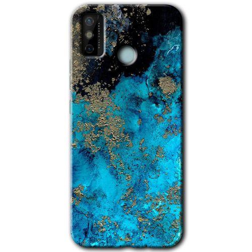 Tecno Spark 6 Go Kılıf HD Desen Baskılı Arka Kapak+Temperli Cam - Klas Mermer