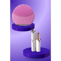 Kaş Bıyık Ve Yüz Epilasyon Aleti Ve Titreşimli Yüz Temizleme Masaj Aleti İkili Set