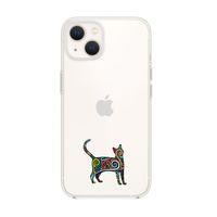 iPhone 13 Mini Cat Pattern Desenli Premium Silikonlu Şeffaf Telefon Kılıfı