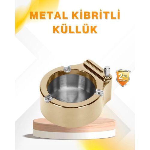 Çakmak Entegreli Küllük Yeniden Doldurulabilir Metal Gövde