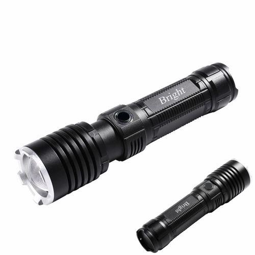 Bright Ght-5761 Xp90 Led 3 Mod Zoomlu Yağmur Suyu Geçirmez Şarjlı El Feneri 26650 Pilli