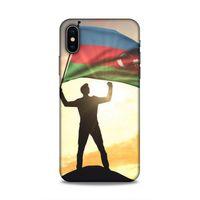 Apple iPhone XS Uyumlu Kılıf Azarbaijan (3) Kapak Azerbaycan Bayrak