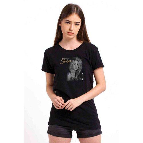 Shakira Baskılı Siyah Kadın Tshirt