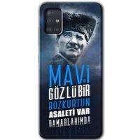 Samsung Galaxy A51 HD Baskılı Kılıf + 9D Tam Ekran Koruyucu - Bozkurt Atatürk