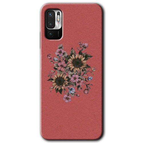 MRCİLETİSİM Poco M3 Pro Kılıf HD Desen Baskılı Arka Kapak + Temperli Cam - Retro Çiçek