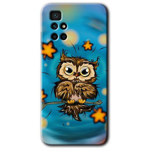 Redmi 10 Kılıf HD Desen Baskılı Arka Kapak - Owl Bird Stars