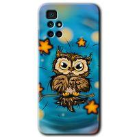 Redmi 10 Kılıf HD Desen Baskılı Arka Kapak - Owl Bird Stars