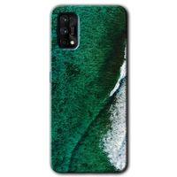 Realme 7 Pro Kılıf Baskılı Kapak - Yeşil Okyanus + 5D Tam Kaplayan Cam