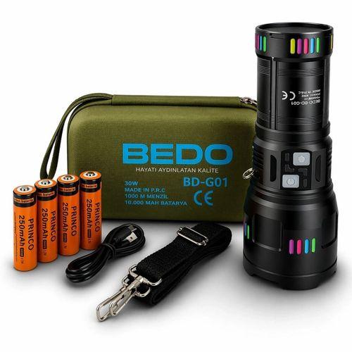 Bedotech Bd-g01 30w Tg Led Alüminyum Alaşımlı Zoomlu Type-c  El Feneri