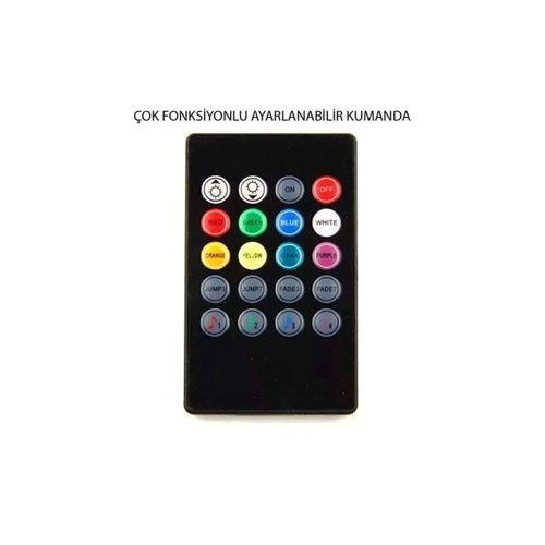 Araç Içi Aydınlatma Sorelis Kumandalı Müziğe Duyarlı 12 Led Ayak Altı Led - 7 Renk Rgb Pro