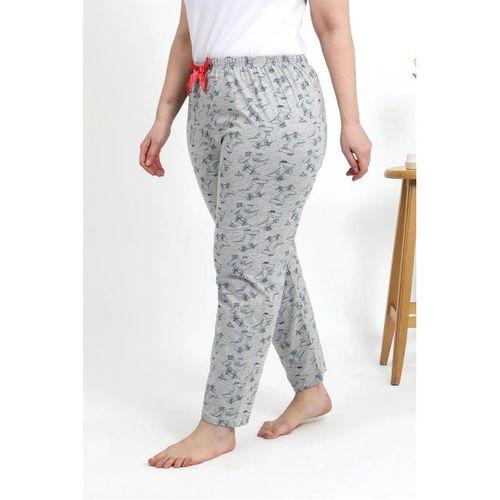 Kadın Pamuklu Büyük Beden Alt Pijama Gri