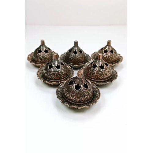 6 Lı Mini Eskitme Osmanlı Temalı Koyu Renk Lokumluk Sunum