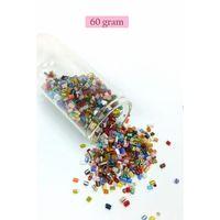Kesme Cam Boncuk 2mm - 60 Gram - Karışık Renkli - BNC357