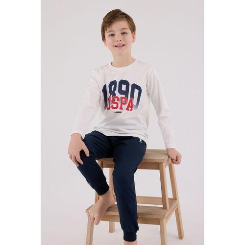 U.S.Polo U.S. Polo Assn Uzun Kol Pijama Takım US2203-4 Beyaz