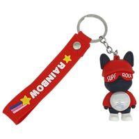Figürlü ve Işıklı Silikon Anahtarlık - Supe Rock - Kırmızı (Lisinya)