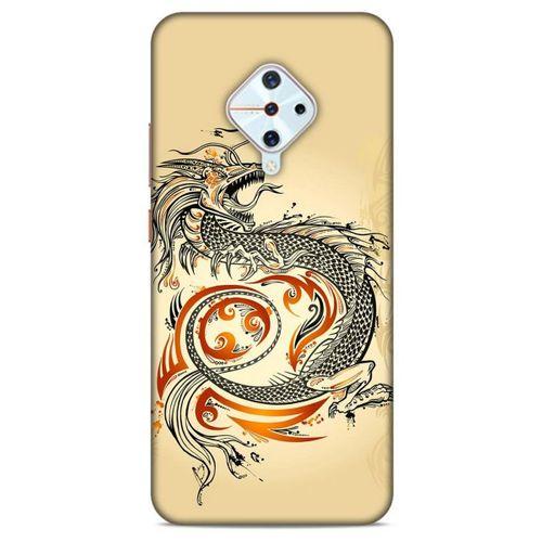 İnfinix Zero 8 Kılıf Dragons (27) Tasarımlı Kılıf Siyah Ejderha Dövmesi