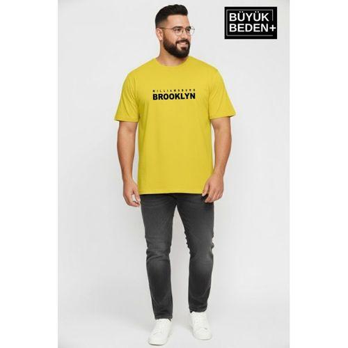 Erkek Büyük Beden Willamsburg Brooklyn Baskılı 3xl-6xl Bisiklet Yaka Tshırt SPR26BTS510-16