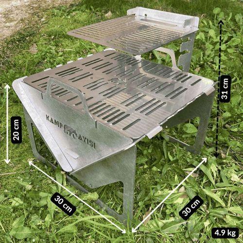 Kamp Ayısı® GrillogyBox™ Katlanır Pratik Asansörlü Mangal, 2mm Çelik, Özel Çantalı