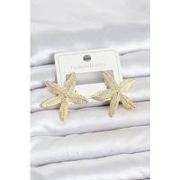 Gold Renk Pirinç Deniz Yıldızı Model Kadın Küpe