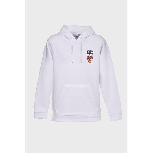 Külahta Panda  Minimal Baskılı  Üç İplik Sweatshırt Oversıze Hoodıe