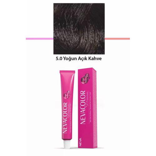 Premium 5.0 Yoğun Açık Kahve - Kalıcı Krem Saç Boyası 50 g Tüp
