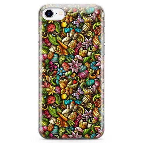 Apple iPhone 8 Kılıf Happy Doodle Arka Kapak Koruma Desenli Full Koruyucu