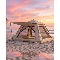 Büyük Aile Kamp Çadırı 240x240x160 Cm Gölgelikli 6 Kişilik Outdoor Çadır