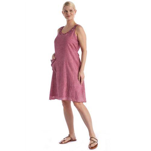 Kolsuz Gül Kurusu Papatya Nakışlı Cepli Kısa Poplin Elbise