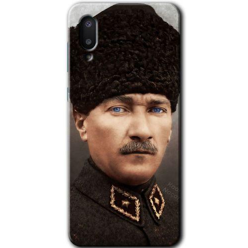 Potkal Hediye Fabrikası Samsung Galaxy A02 Kılıf HD Desen Baskılı Arka Kapak - Başkomutan Atatürk