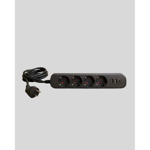 4 Priz 2 Usb 1 Type-c Akım Korumalı Çoklu Priz Led Anahtarlı