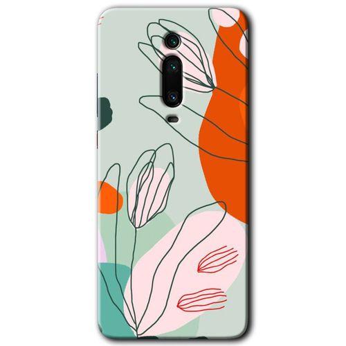 Xiaomi Mi 9T Kılıf HD Desen Baskılı Arka Kapak - Vektör Çiçekler + Kırılmaz Cam