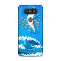 LG Q60 Kılıf Sevimli Yunus Arka Kapak Silikon Koruma Full Koruyucu