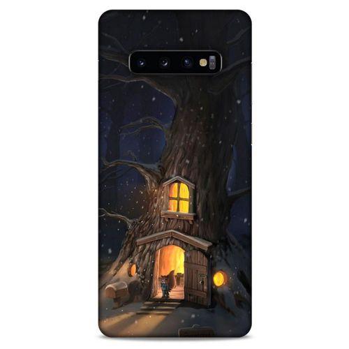 Samsung Galaxy S10 Plus Kılıf Snowix (47) Crystal Flex Kılıf Sarı Kahve