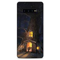 Samsung Galaxy S10 Plus Kılıf Snowix (47) Crystal Flex Kılıf Sarı Kahve