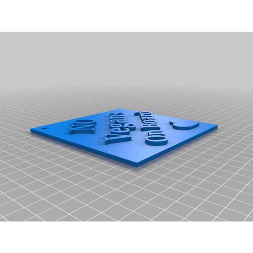 No Vegans On Board Araba Yazısı 3D Baskı (Bu ürün Sadece Plastik parçadır - Almadan Önce Soru Sorabilirsiniz)