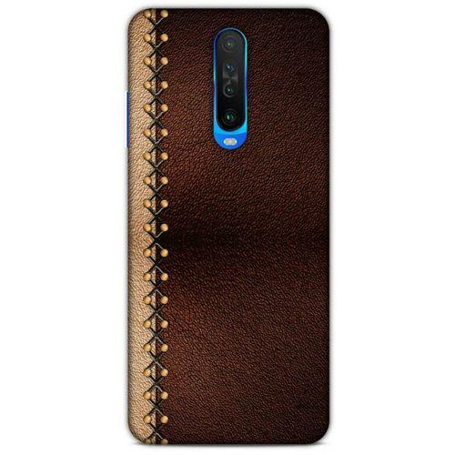 Xiaomi Redmi K30 Kılıf Patchwork (21) Koruyucu Kapak Kahve Gold