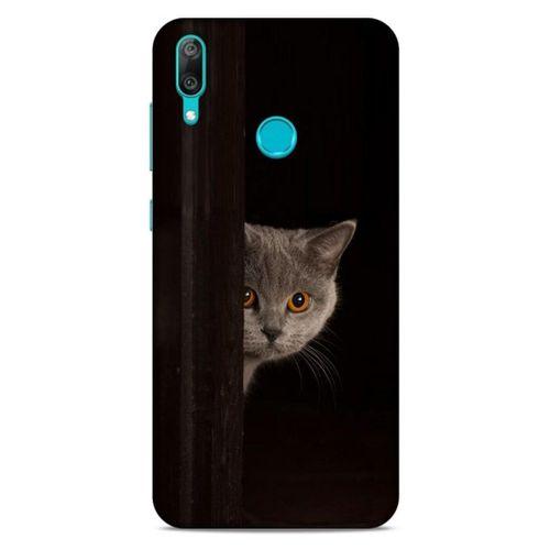 Lopard Huawei Y7 Prime 2019 Uyumlu Kılıf Kediler (49) Ultra Silikon Kılıf Turuncu Gözler