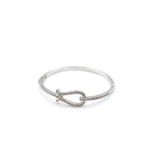 Taşlı Vip Bilezik - Gümüş