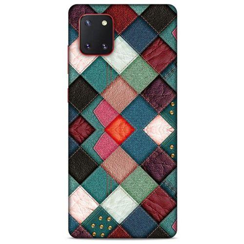Samsung Galaxy Note 10 Lite Kılıf Patchwork (18) Telefon Kılıfları Pembe Yeşil