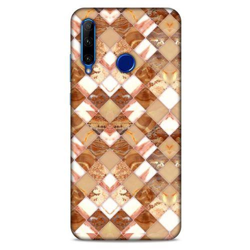 Mermer Desenli (24) Tema Darbe Emici Kılıf Kestane Huawei Honor 20 Lite Kılıf