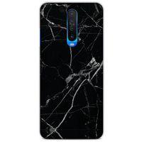 Mermer Desenli (17) Tema Tasarım Kılıf Siyah Xiaomi Redmi K30 5G Kılıf