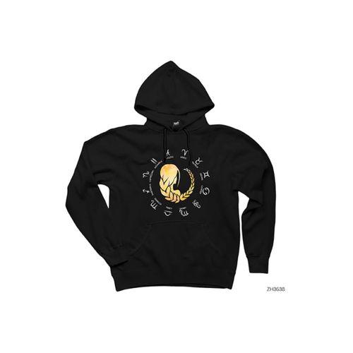Başak Burcu Modern Siyah Kapşonlu Sweatshirt Hoodie