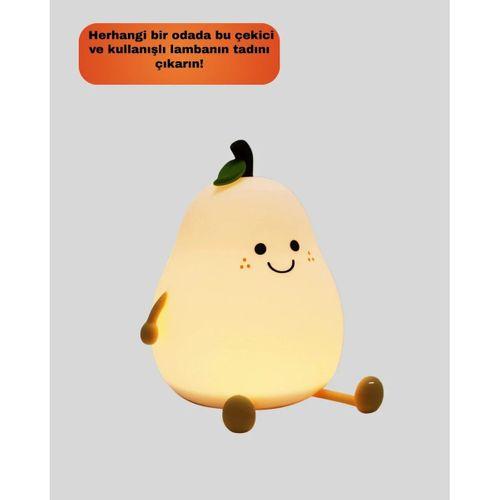 Usb Şarjlı Armut Gece Lambası Dokunmatik Renk Değişimli