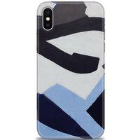 iPhone XS Kılıf HD Baskılı Kılıf - Gri Mavi + Tam Ekran Koruyucu