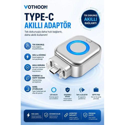 Akım Korumalı Type-c Akıllı Şarj Ayırıcı Otomatik Şarj Kesici Batarya Koruma Adaptörü Hızlı Şarj Destekli