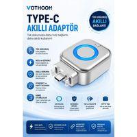 Akım Korumalı Type-c Akıllı Şarj Ayırıcı Otomatik Şarj Kesici Batarya Koruma Adaptörü Hızlı Şarj Destekli