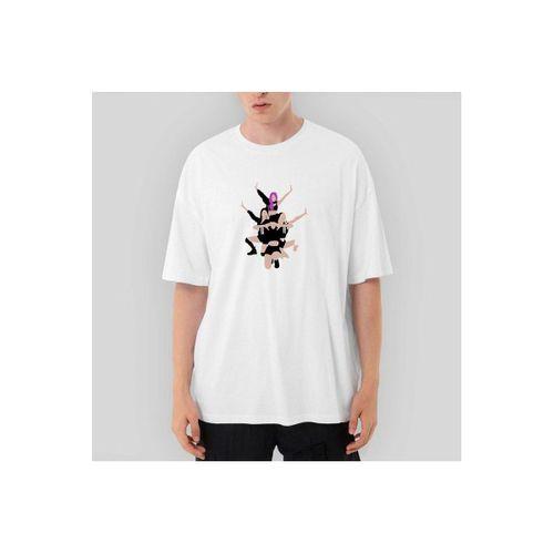 Blackpink Digital Simple Oversize Beyaz Tişört