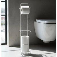 Beyaz Standlı Yedek Hazneli Tuvalet Kağıtlığı