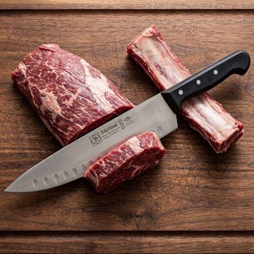 Sürbisa Sürmene 61090 Profesyonel Oluklu Şef Bıçağı 36 cm Paslanmaz Çelik Pimli Saplı Aşçı Bıçağı